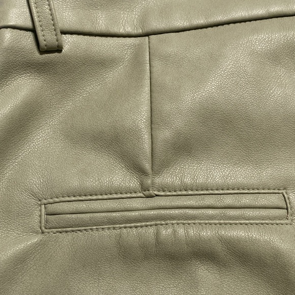 7 For All Mankind Sage Green Faux Leather Wide Leg Pants Size XS - Picture 9 of 10